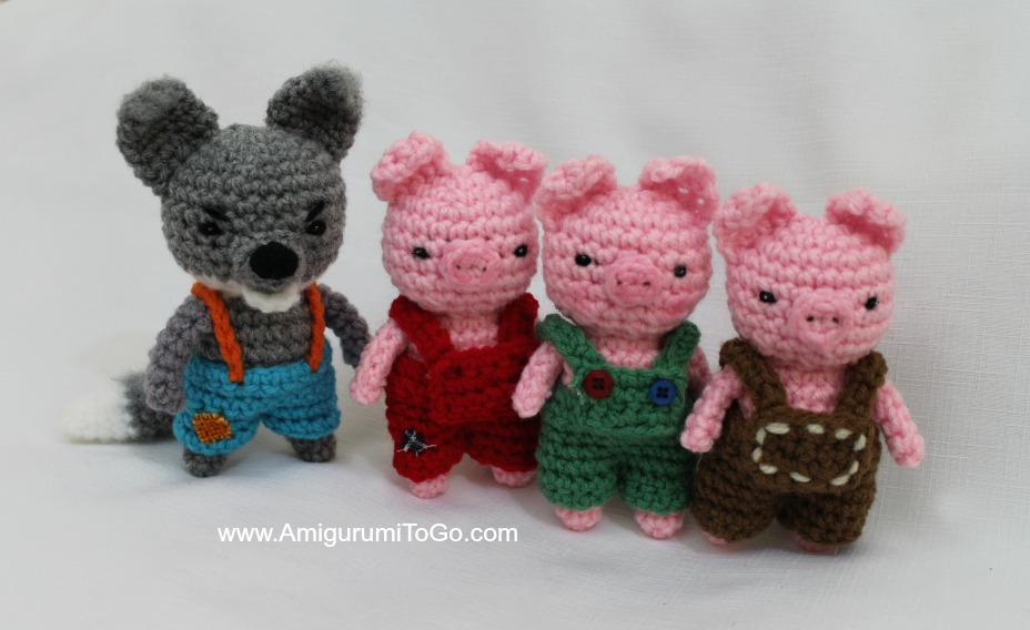 Amigurumi i tre porcellini e il lupo free pattern schemi gratis amigurumi amigurumi free dowload