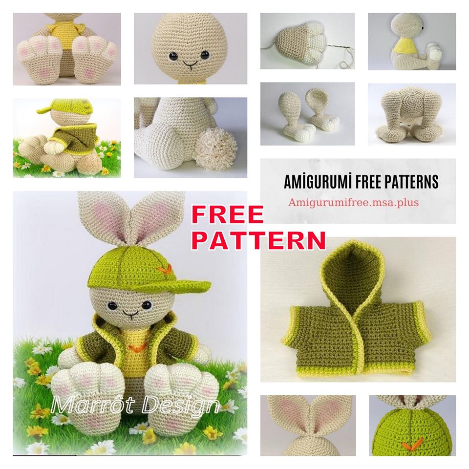 Coniglietto con abito e cappellino amigurumi free pattern